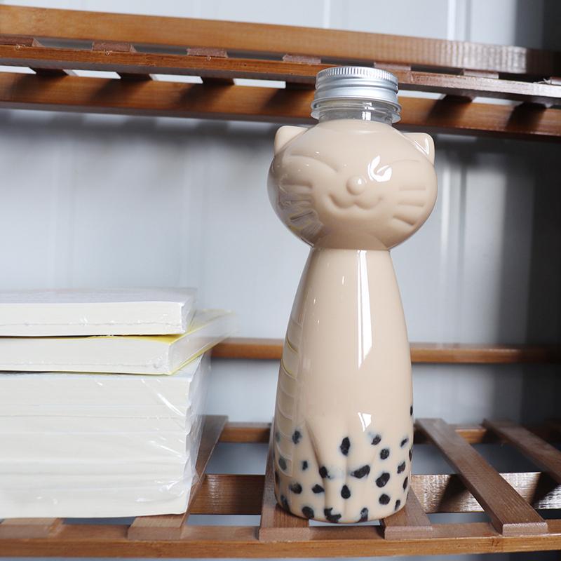 Product Introduction of Cat Bottles 1Pcs Kawaii Cat Water Bottles for Milk Tea Coffee Juice Portable Drinking Cup Home Transparent Juicing Beverage Drink Bottle BPA Free 30