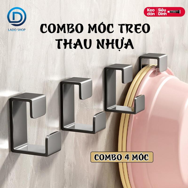 Combo 4 Móc treo thau nhựa, móc treo chậu rửa chén RX12 thép carbon chống rỉ