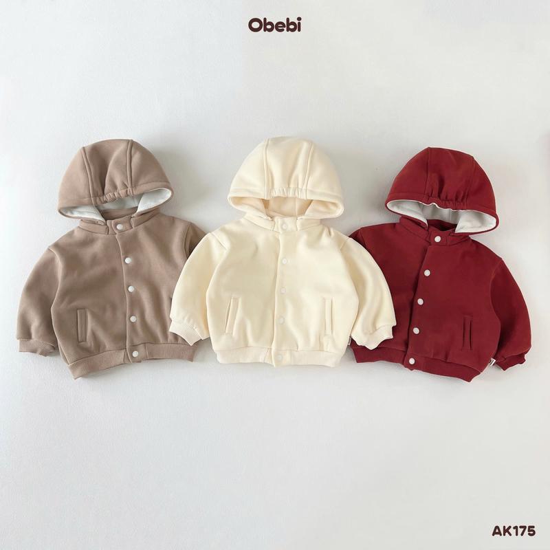AK175 Áo Khoác Mũ Rời Thời Trang Hiện Đại Ấm Áp Cho Bé Obebi