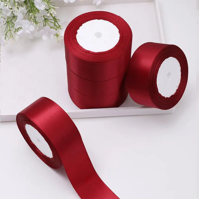 Solid Color Ribbon (5 Rolls), Wedding Birthday Party Decorative Ribbon, DIY Decorative Ribbon for Gift Wrapping