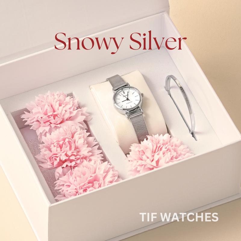 COMBO Quà tặng người yêu Đồng hồ Vòng tay nữ TIF WATCHES dịp sinh nhật, lễ kỷ niệm, 8/3 tinh tế sang trọng