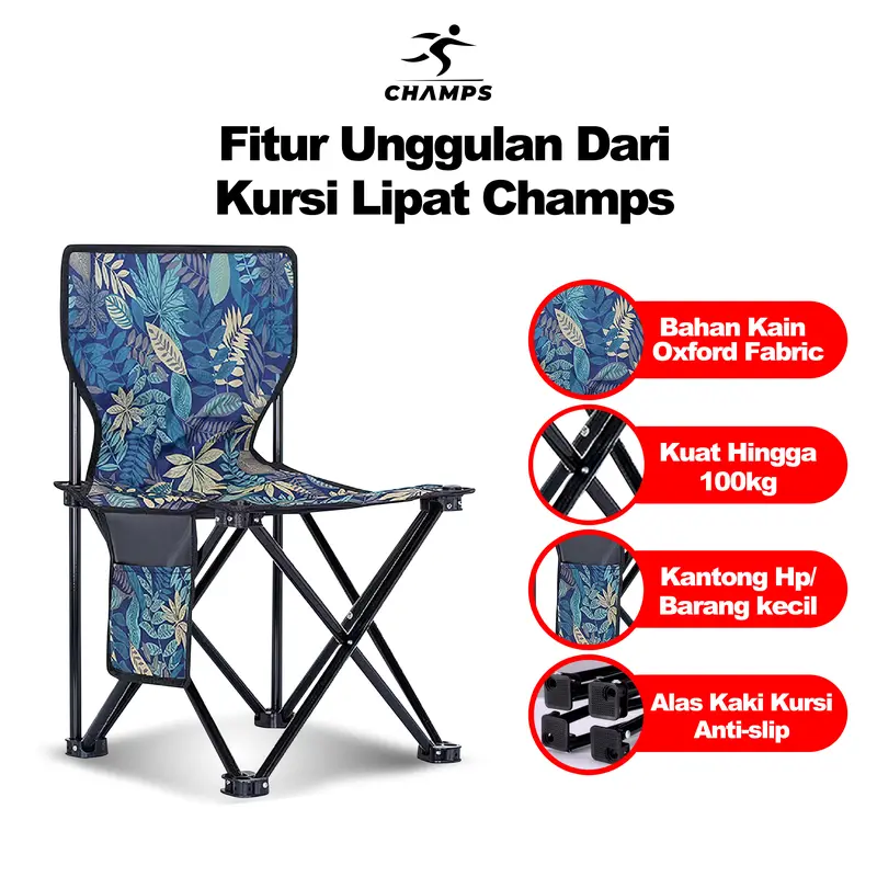 CHAMPS Kursi lipat Outdoor Portable CH-701L,CH-702XL,CH-703XXL - Camping 4