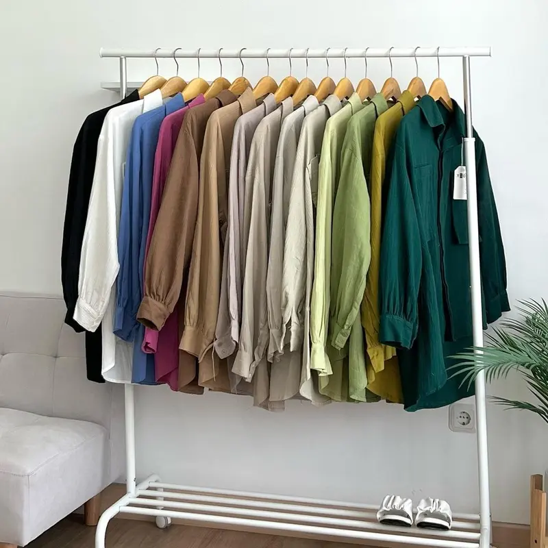 Gea Top | Kemeja Oversize Linen Wanita - Linen Crinkle Shirt - Atasan Wanita Lengan Panjang 2