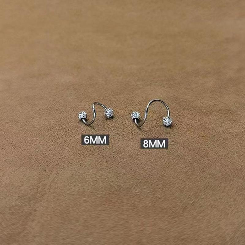 Product Introduction of Bông Tai Lò Xo Thép Titan Hình Chữ S, Dành Cho Nữ, Phong Cách Mới, Cá Tính, Bóng Tròn 925 Sterling Bạc, Bông Tai Đinh tán Xoắn Ốc, Zircon Lấp Lánh, Bông Tai Thời Trang Hàn Quốc, Đồ Trang Sức Sang Trọng, Bán Buôn 0