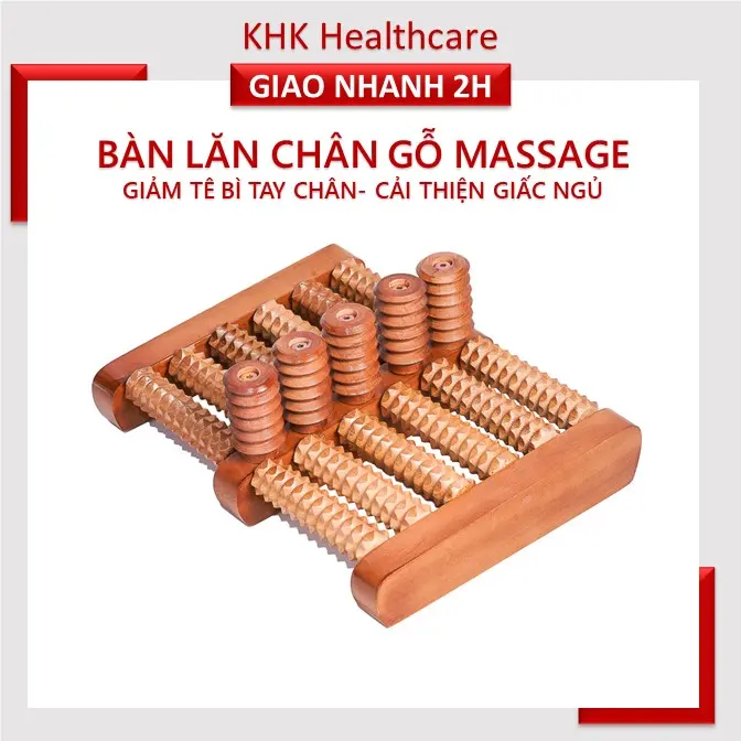 Bàn Lăn Chân Gỗ Massage 6 Hàng kích thước 31 X 24 X 10 Cm xuất xứ Việt Nam