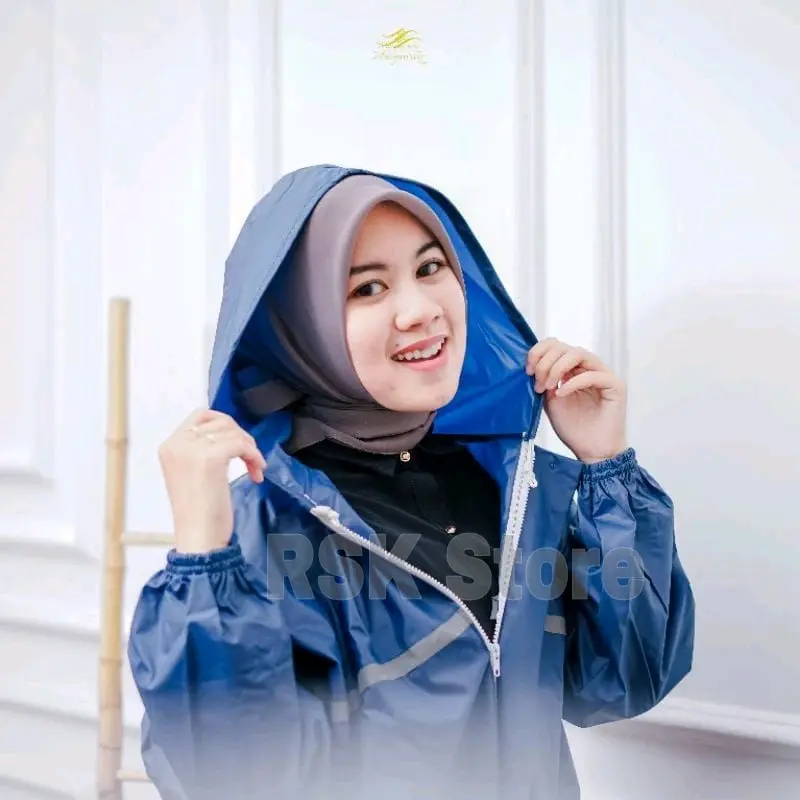 Senwil Jas Hujan Gamis Syar'i Terbaik RAINCOAT Motor Original PVC Tebal Elastis Anti Rembes