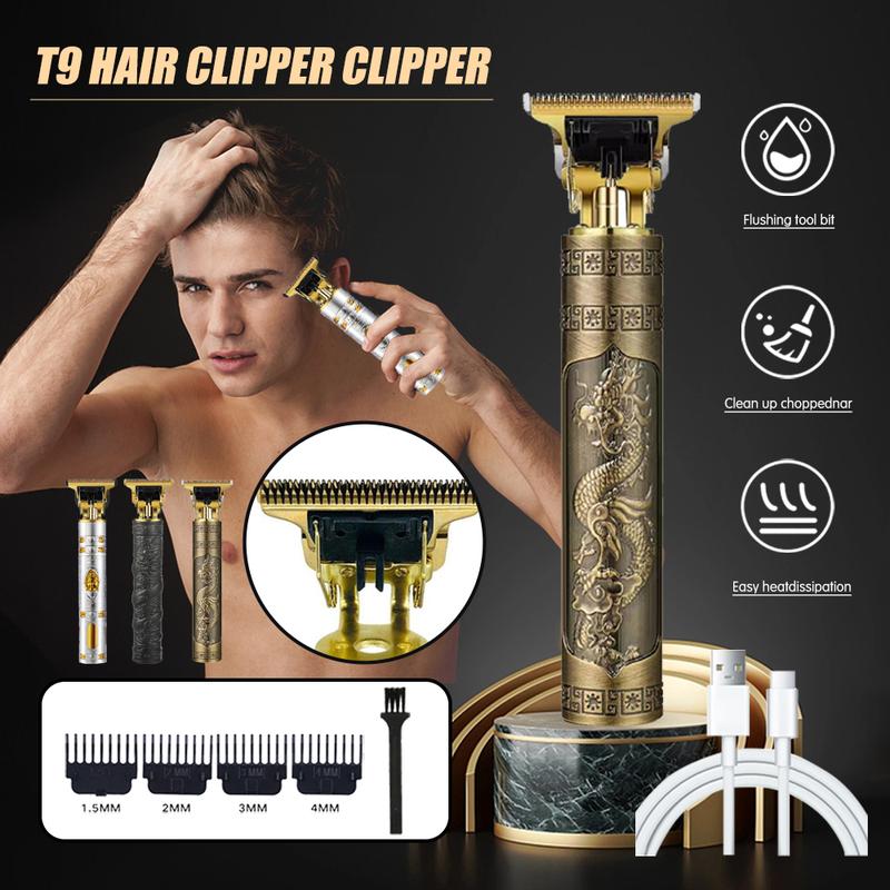 Bộ Tông Đơ Cắt Tóc, T9, Tông Đơ Cắt Tóc, Có Thể Sạc Lại, Dao Cạo Râu, Máy Cắt Tẩy Lông Chuyên Nghiệp, Thích Hợp Để Cắt Mặt, Màu Đen 0