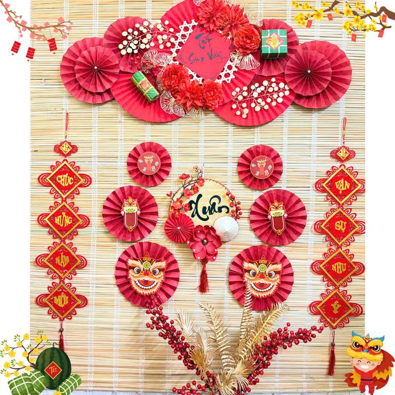 (KHÔNG KÈM MÀNH SAU)  mẹt decor trang trí treo tường, Decor trang trí set tết nguyên đán 2025