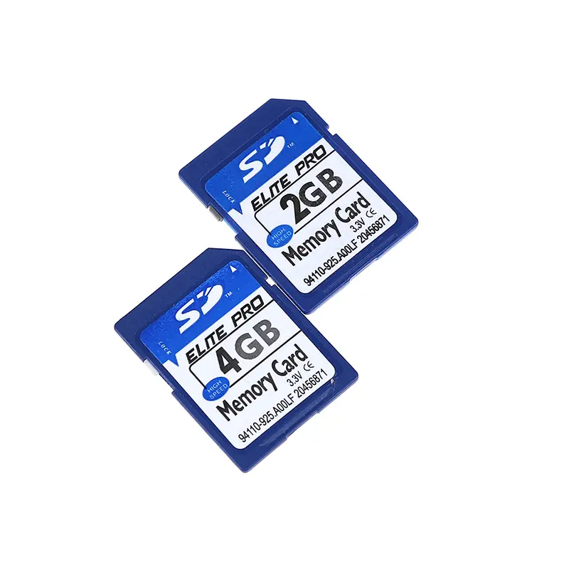 Thẻ nhớ tiêu chuẩn SD, có 128MB, 256MB, 512MB và 2GB, bộ nhớ kỹ thuật số an toàn 4