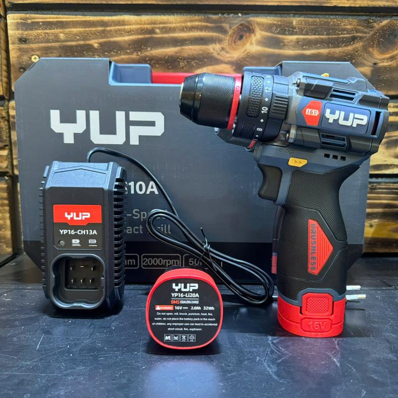 Máy Khoan Pin Yupai 16V Model YP16-D10A - 2 Chức Năng 50Nm Không Chổi Than