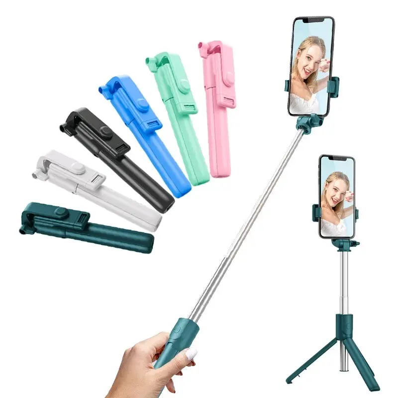 Tongsis Bluetooth NON LED R1 2in1 Remote Selfie Stick Tripod 360