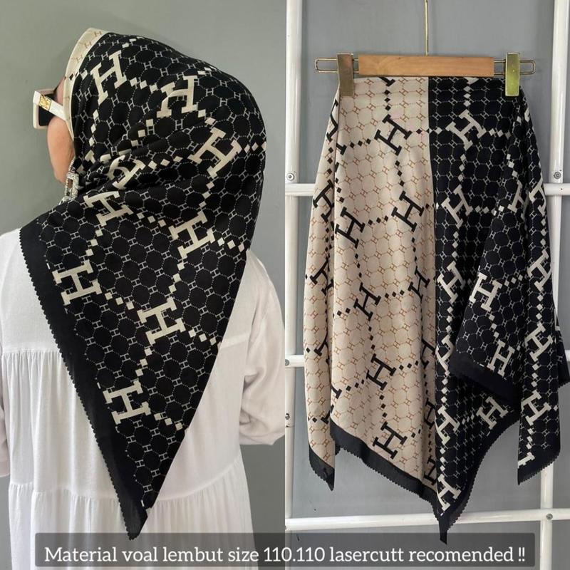 Hijab Segiempat Voal Motif Premium H Bolak Balik 2in1 4