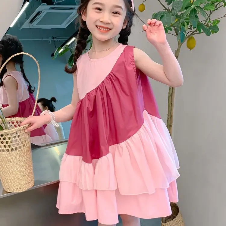 8-26kg T141  Váy Cho Bé Gái, Váy Xoè Sát Nách Phong Cách Hàn Quốc Cho Bé Gái, Mặc Đi Chơi, Đi Biển Mát, Đáng Yêu