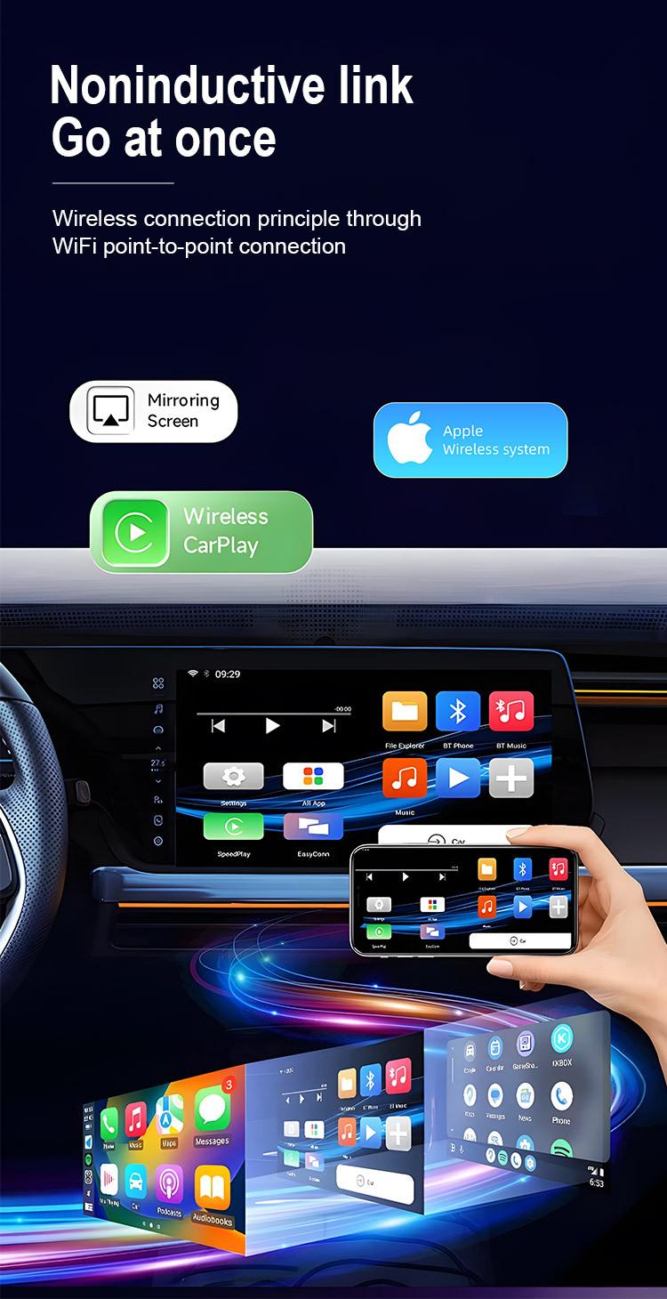 Product Introduction of Wired to Wireless CarPlay Box Wired Auto to Wireless Auto Android Two-in-One Car CarPlay 3
