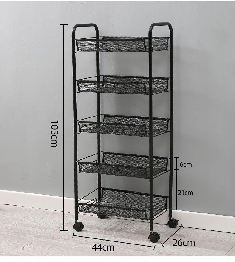 Product Introduction of Trolley Multi-Layer Storage Rack Floor Storage Rack Bathroom with Wheels Trolley Multi-Functional Toy Snack Storage Rack 14