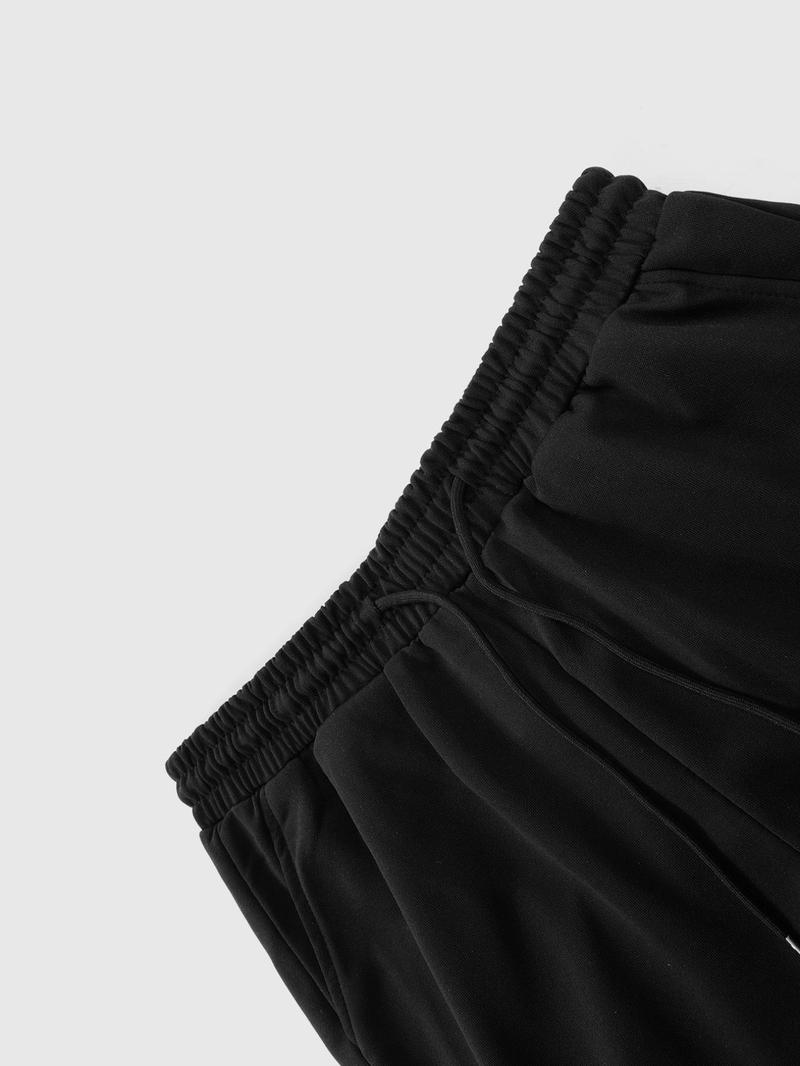 Product Introduction of Two-piece Set Men's Star  and Number Patched Drawstring Hoodie & Elastic Waist Sweatpants, Regular Fit Casual Fashion Cozy Breathable Two Piece Outfits for Daily Outdoor Wear, Men Clothes for Fall & Winter 18