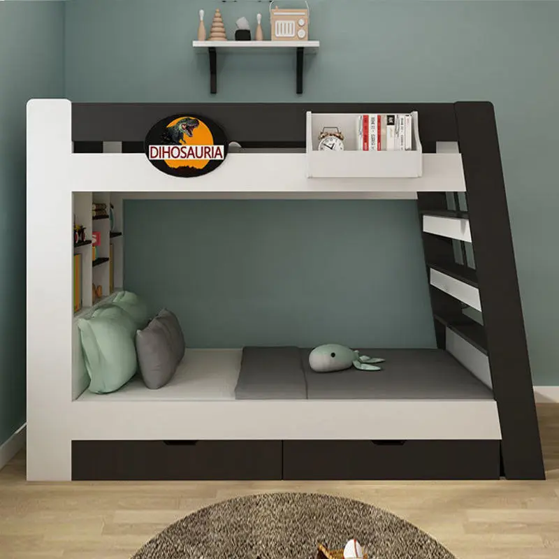 Bedstead Nordic Same Width Height-Adjustable Bed Child and Mother Bunk Bed Children's Bunk Bed 1 M1.2/1.5M