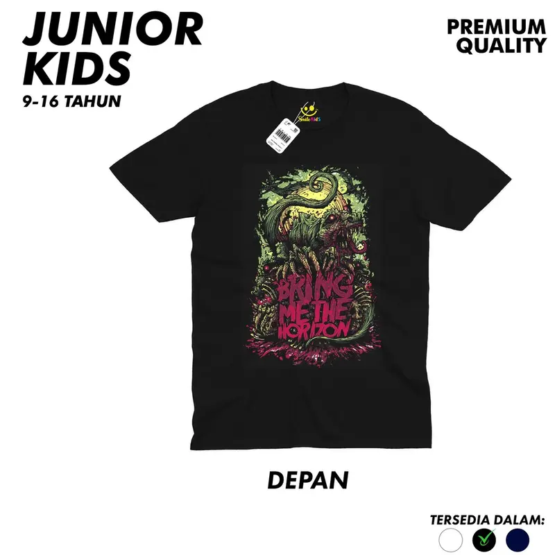 Kaos Junior Remaja Usia Tanggung 11-15 Tahun kaos band rock the beatles / iron maiden / bring me the horizon / black sabbath Branded Katun Distro Pakaian Anak Cowok Laki Laki Perempuan Anime Jepang Kartun Street Style Baju Fashion 2