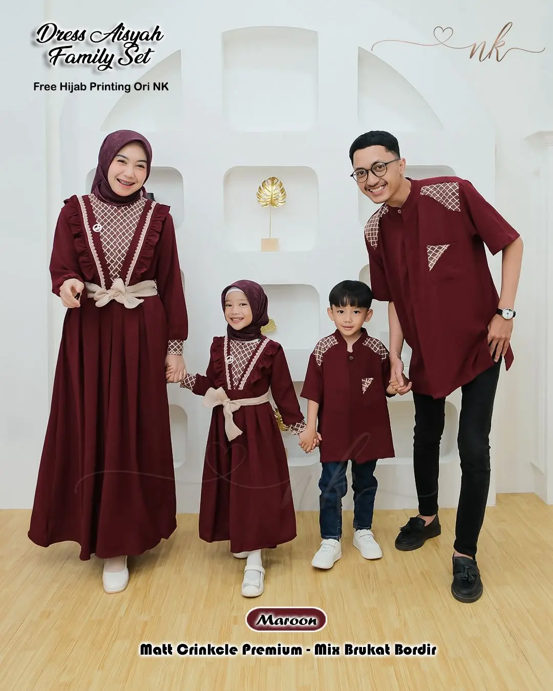 DRESS ONLY AISYAH DRESS COUPLE ORI NK, GAMIS IBU DAN ANAK, GAMIS COUPLE, GAMIS ANAK