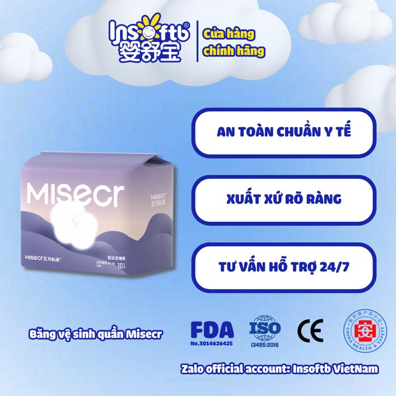 INSOFTB COMBO 60 MIẾNG Băng vệ sinh dạng quần siêu mỏng mặt bông MISECR đạt chuẩn FDA quần băng 1