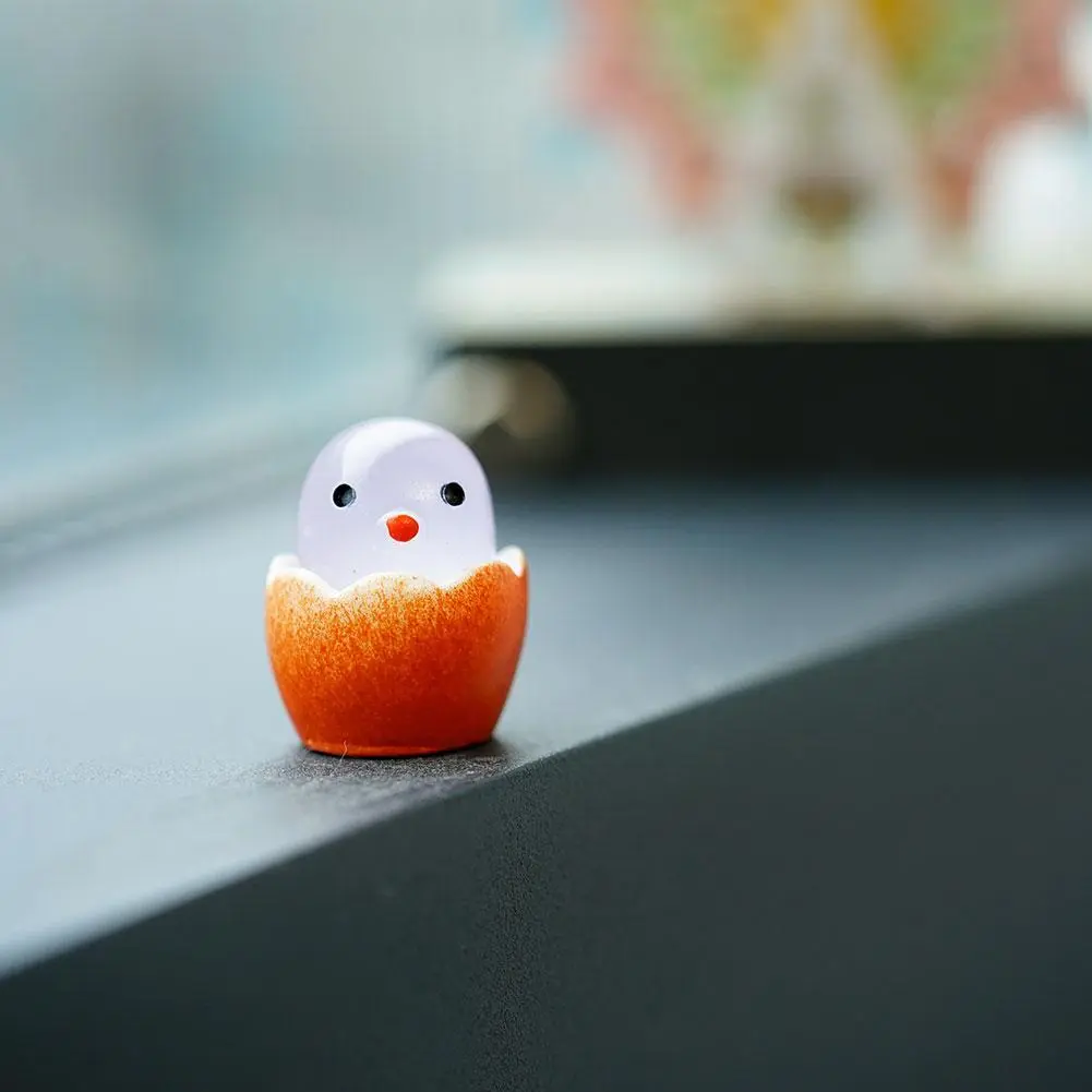 1pcs/5pcs/10pcs Shelled Egg Baby Luminous Pendant Micro Landscape Decoration Resin Accessories S4H5