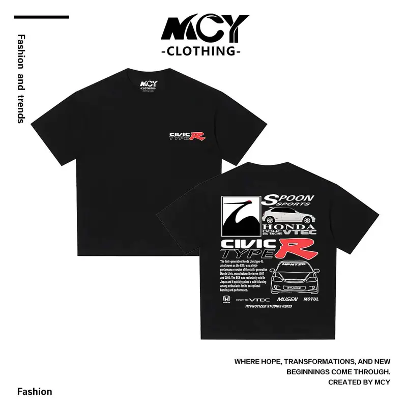 MCY-Áo thun Honda Civic EK9 Type R Cotton-T shirts Nam Menswear Cổ Tròn Unisex 2