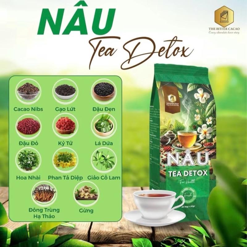 Trà Nâu Tea Detox 12 vị thảo mộc- thanh lọc cơ thể 20 túi/ gói