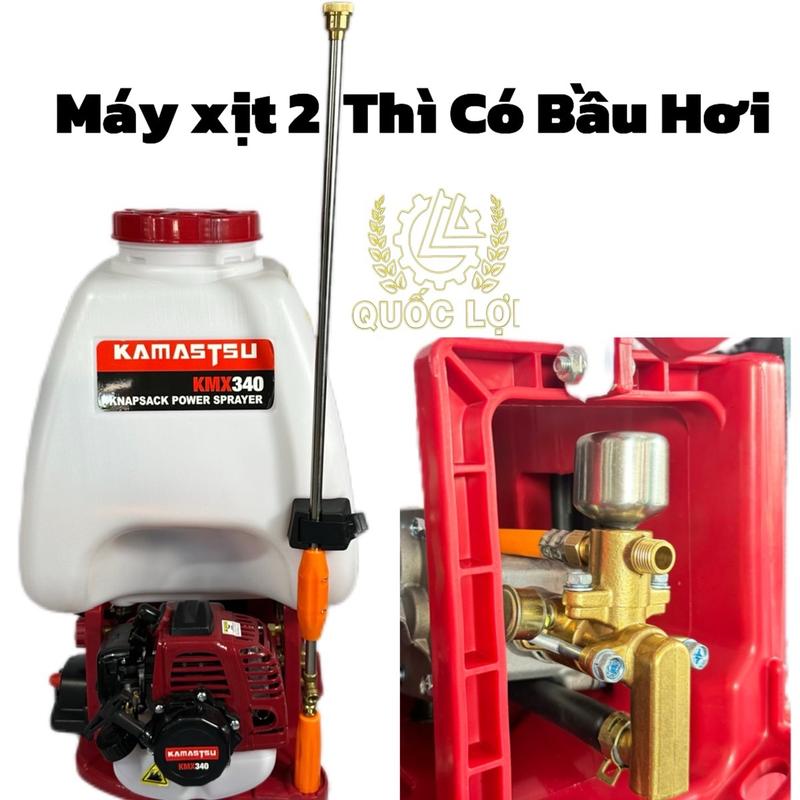 Máy xịt thuốc trừ sâu bầu hơi Kamastsu 2 thì có bầu hơi động cơ 34 li - tiết kiệm xăng tăng áp phun mạnh mẽ 2 THÌ XĂNG PHA NHỚT tặng dây đeo máy loại dầy lắp ráp theo nhu cầu khách hàng