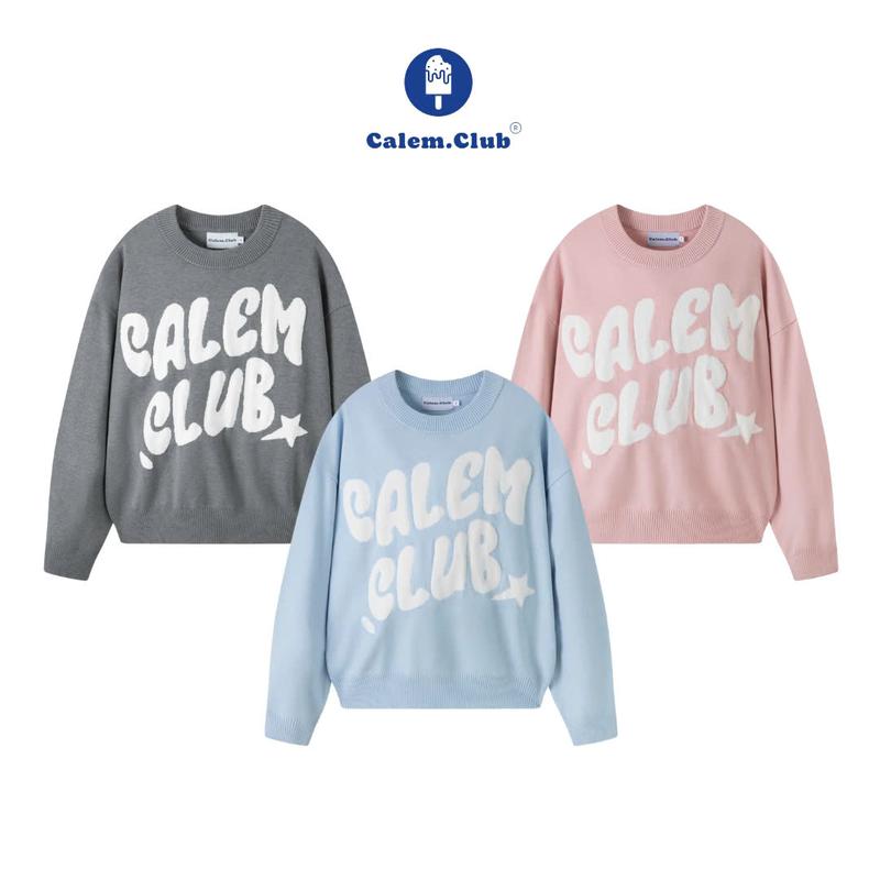 Calem.Club - Áo len dệt tay dài CALEM CLUB JUMPER chất len dệt kim Premium cổ tròn form rộng unisex nam nữ thu đông