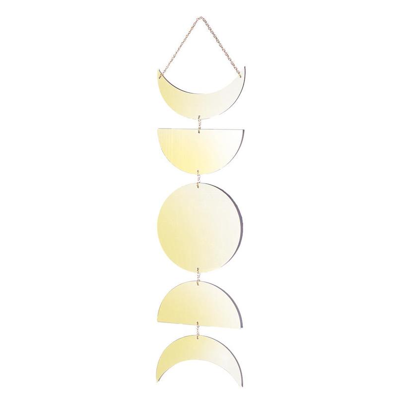 Moon Design Wall Hanging Mirror, 1 Count Creative Moon Pendant, Wall Hanging Ornament for Home Bedroom Living Room 7