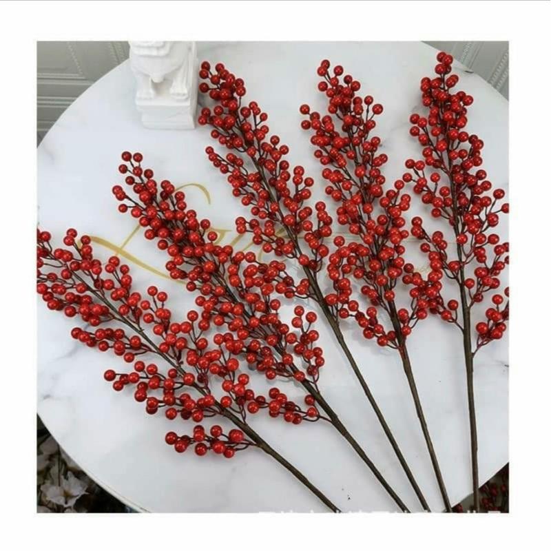 Cành đào đông 12 nhánh loại 1 Decor Len Decor Phòng hoa hồng giấy - Sản phẩm trang trí chân thật và rực rỡ - Trang Trí Nhà, Decor Bàn quả cây nêu