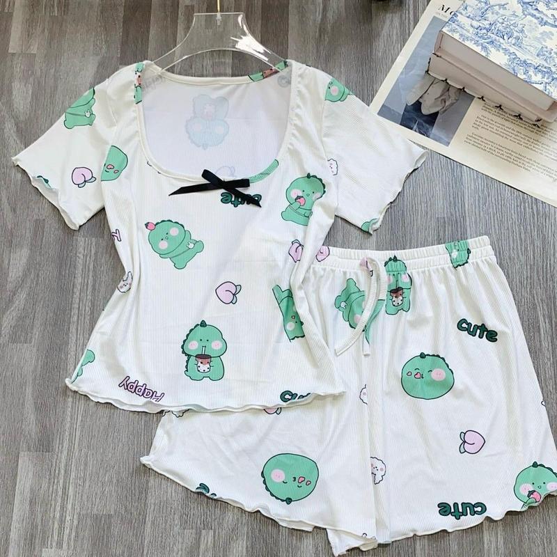 Sét bộ thun đùi hoạt hình dễ thương gân tăm mát mẽ - shopnghi85 3