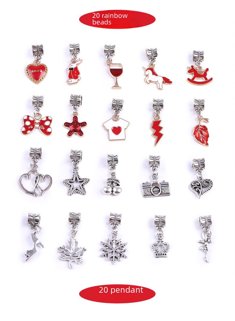 Product Introduction of Cross-Border Hot-Selling Children's Handmade Crystal Loose Beads Alloy Bracelet DIY Beading Material Kit Jewelry Accessories Gift Box Set 23