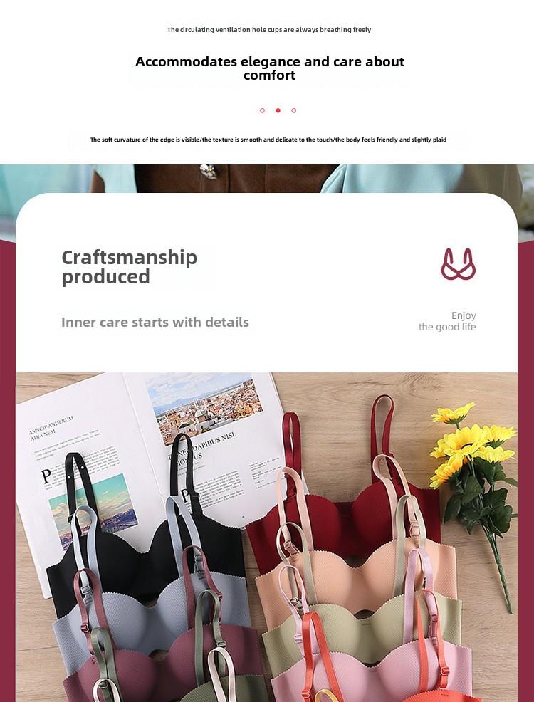 Product Introduction of BUY 1 TAKE 1 Girls' Underwear Push up Non-Wire Accessory Breast Push up Bra Detachable Shoulder Strap Anti-Sagging One-Piece Seamless Student Comfortable Underwear Womenswear Women Innerwear Basic Minimalist  Wireless Strapless Push-Up Bra 1