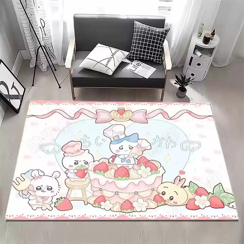 Cute Usagi Cartoon Chiikawa Entrance Door Mat Floor Mat Carpet Indoor Non slip Bathroom Mats
