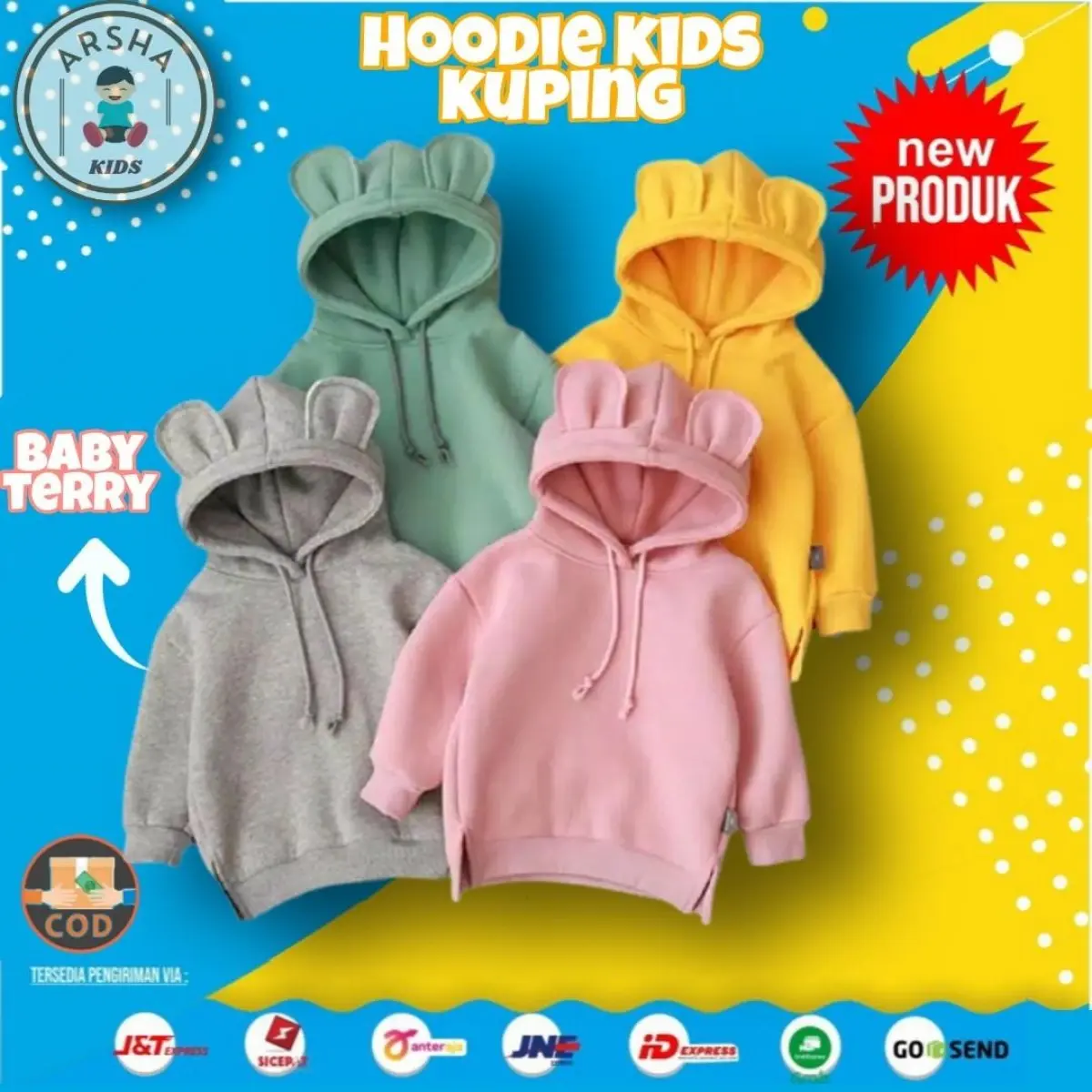 Sweater hoodie anak laki laki perempuan 1-5 tahun Termurah BabyTery Highquality jaket hudi anak
