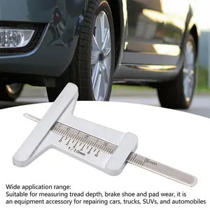 Alat Ukur Ketebalan Kembang Ban 0-50mm Stainless Steel Tread Depth Gauge Ukur Ketebalan Ban Truck
