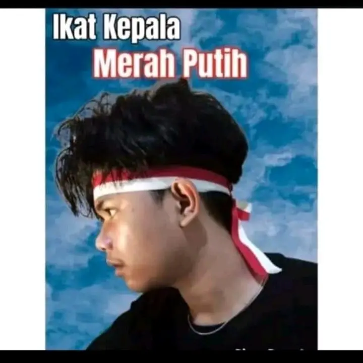 Bando Merah Putih Pita - Ikat Kepala Merah Putih - Blangkon Santai Harian Sintetis