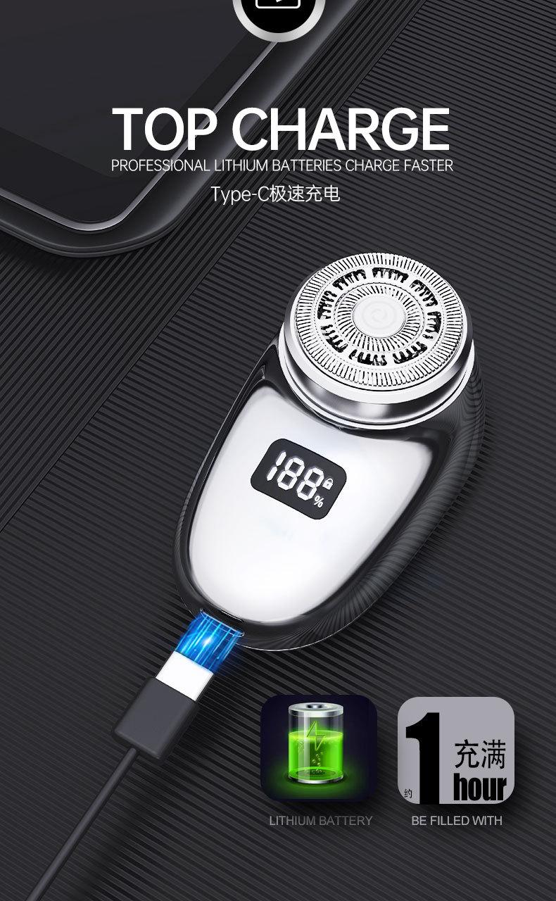 Product Introduction of Shaver Electric Portable Mini Travel Integrated Rechargeable Fully Washable Small Beard Scraper Shaver Comfort 4
