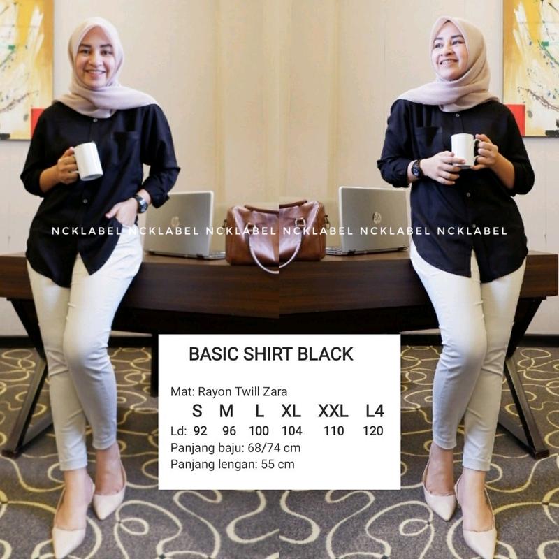 kemeja wanita polos rayon twin jumbo 0