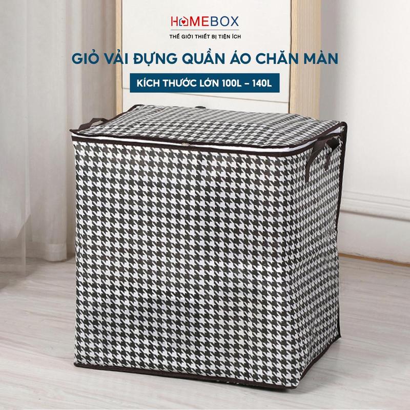 COMBO 3 Giỏ Đựng Quần Áo Vải Chống Nước Cỡ Lớn 100L 140L, Giỏ Quần Áo Tiện Lợi, Túi Vải Đựng Quần Áo Đa Năng