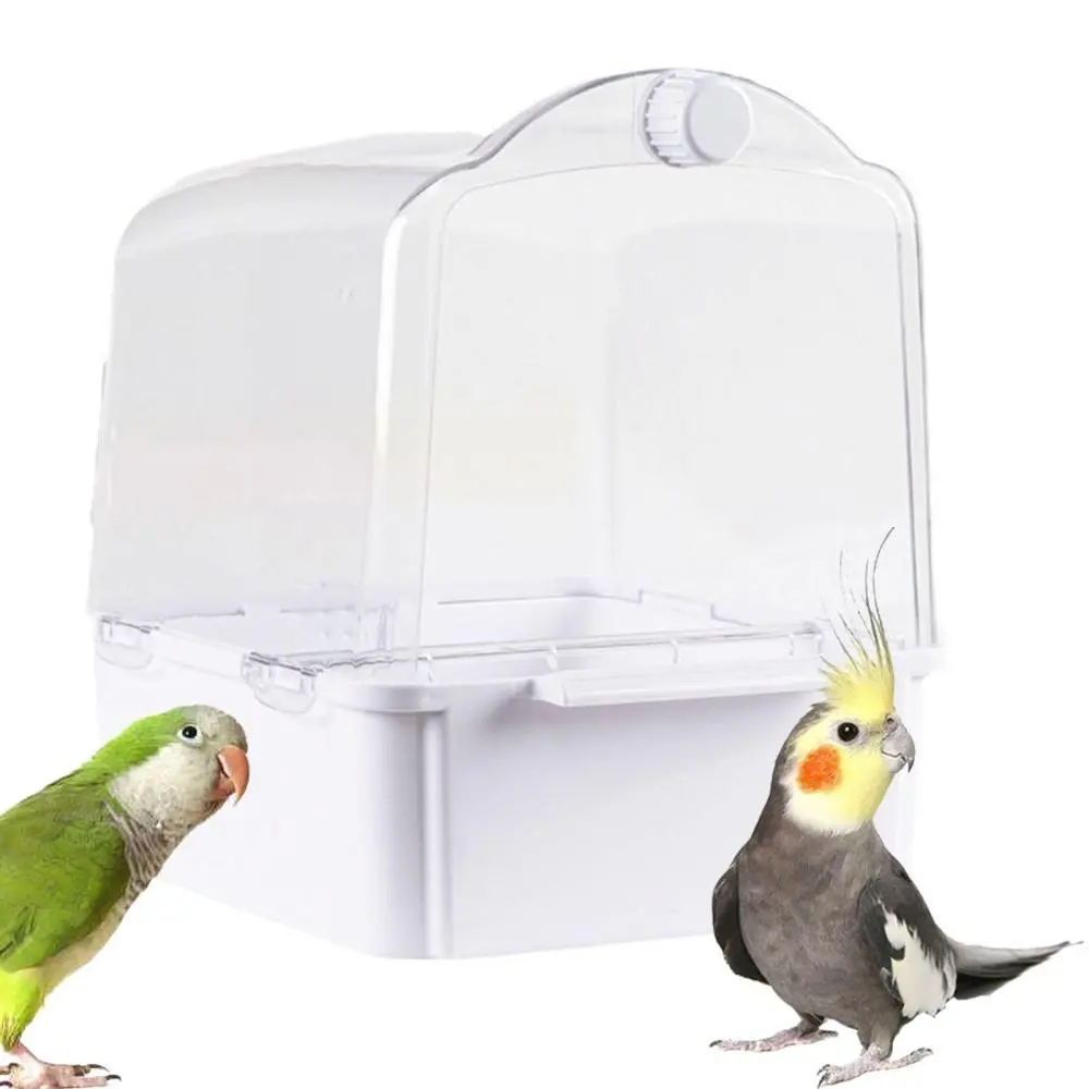 Bird Bath Box Clear Parrot Bath Shower Box for Budgerigar Canary Cockatiel