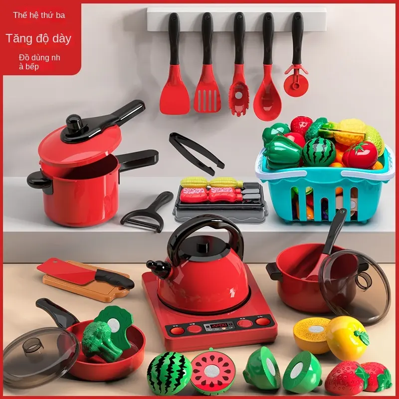 （ABN）bộ đồ chơi nấu ăn cho bé gái trai siêu đẹp Toy, Bộ Nấu Ăn Trái Cây Cắt Cho Bé, Lý Tưởng Cho Bé Gái Và Bé Trai（Tôi sẽ tặng bạn một chiếc đèn pin MINI） bộ  đồ