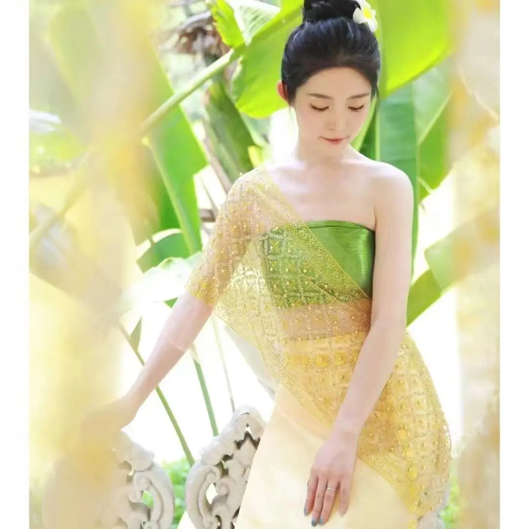 Quần Áo Dai Đặc Trưng Dân Tộc Xishuangbanna, Hàng Mới Về áo khoác nữ  mẫu mới, Cùng Phong Cách Với Người Nổi Tiếng Trên Internet, Bó Sát, Thích Hợp Cho Studio Chụp Ảnh, Chụp Ảnh Du Lịch, Trang Phục Sân Khấu, Dành Cho Nữ Women Voi Voan Dressset đồ nữ set đ