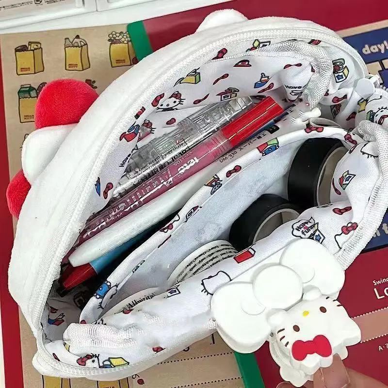 Hộp Đựng Bút Chì Nhồi Bông Hello Kitty Mèo, Thiết Kế Dễ Thương Sanrio, Cinnamoroll, Túi Đựng Mỹ Phẩm Trang Điểm, Dành Cho Bé Gái, Người Sắp Xếp, Văn Phòng Phẩm, Túi Đựng Đồ Du Lịch 6