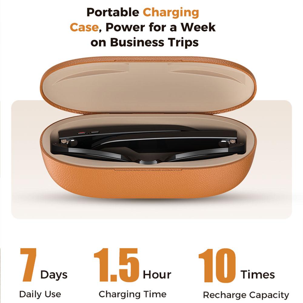 M02 AI Smart Glasses 8MP Camera Video Recording 100+Languages Translation Sunglasses Bluetooth Call Music Play with Charging Box - Image 3