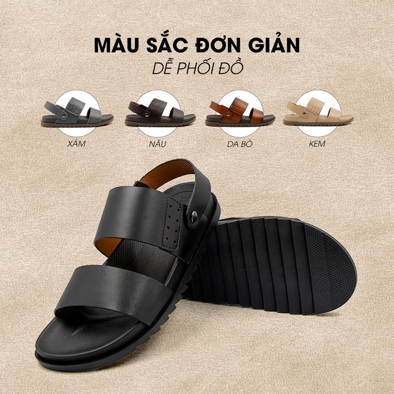 Sandal Tomoyo Da Bò Thật Đế Rãnh Chống Trượt TMS30201 4
