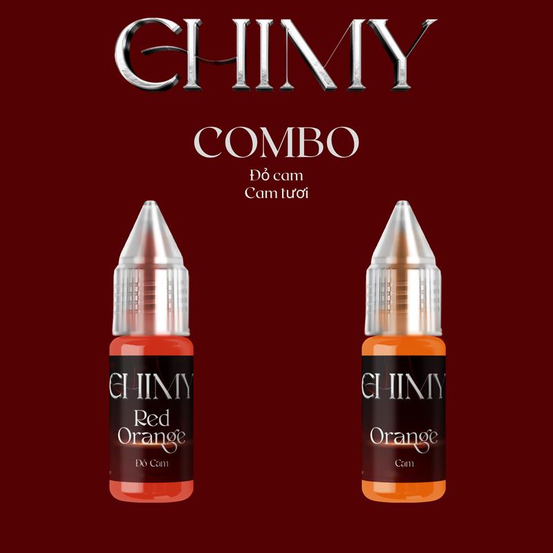  Chimy mực viết bút máy học sinh combo đỏ cam cam - chai 7ml 12ml 