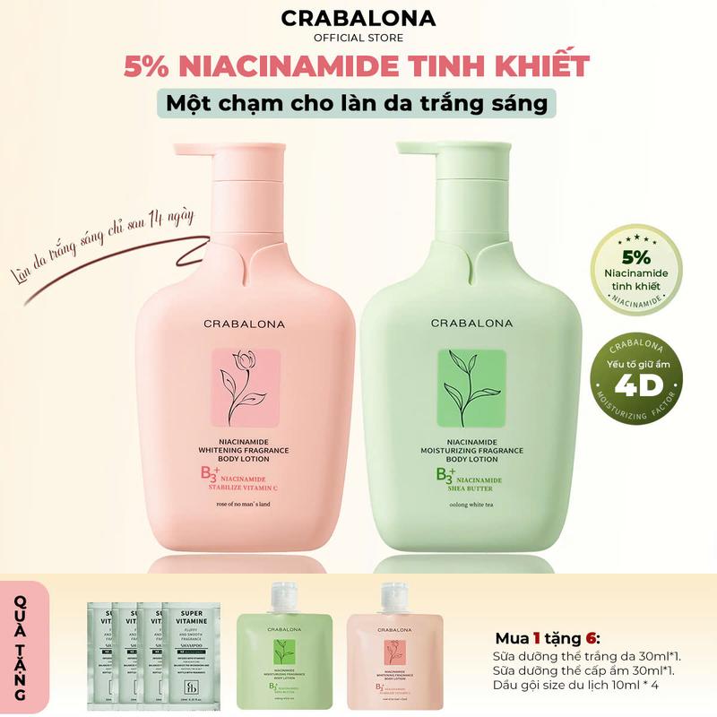 Sữa Dưỡng Da Body Niacinamide Cấp Nước, Dưỡng Ẩm Sâu, Sáng Da CRABALONA - Hương Nước Hoa 238ml