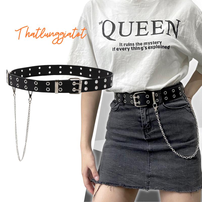 Thắt lưng lỗ kèm xích, chain cá tính (gồm nhiều kiểu dây nịt xích khác nhau) TL004 - Thắt Lưng Giá Tốt